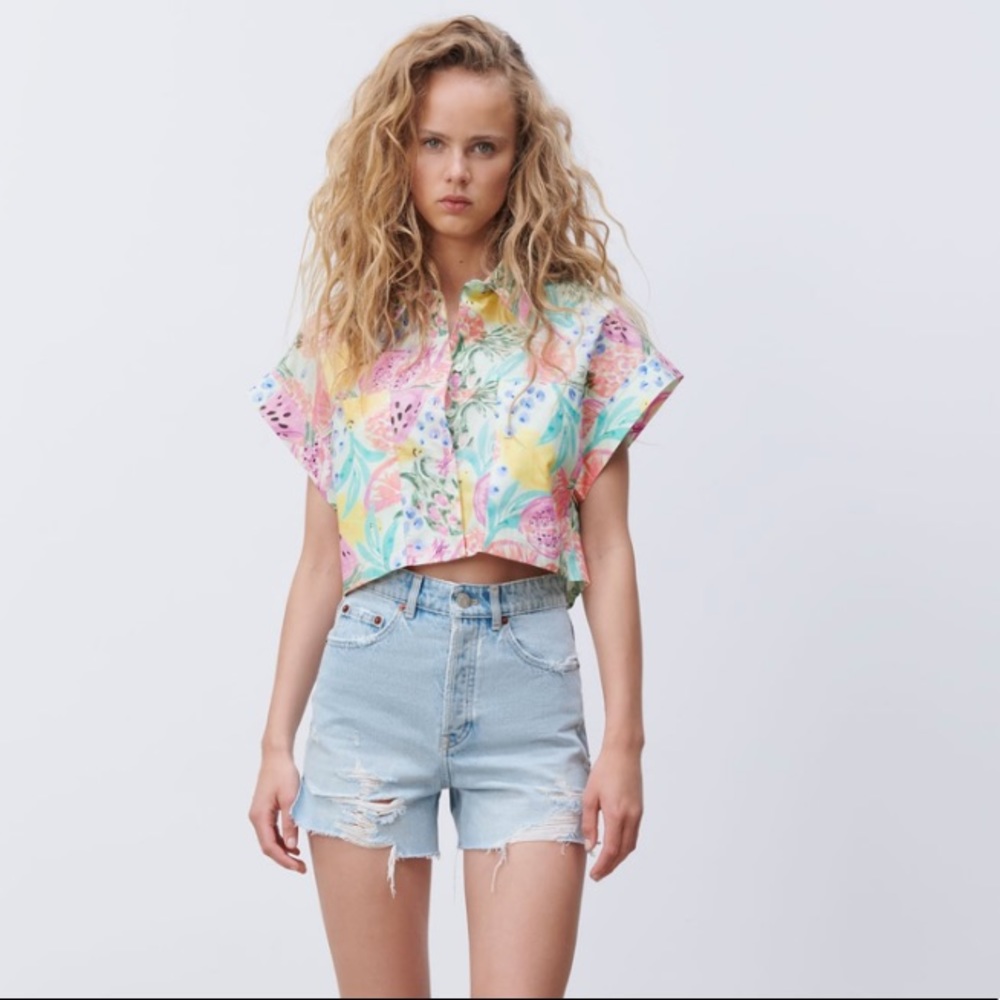 Zara Printed Poplin Shirt *Out of Stock*
